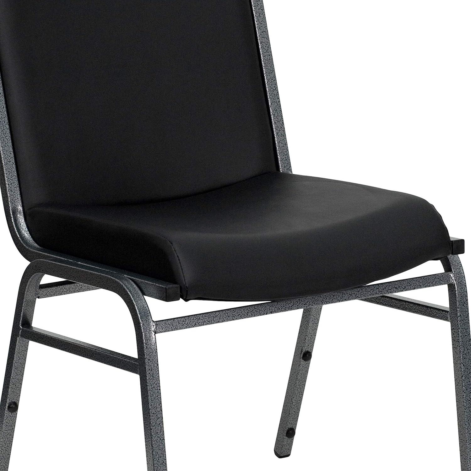 Emma + Oliver Heavy Duty Black Vinyl Stack Chair