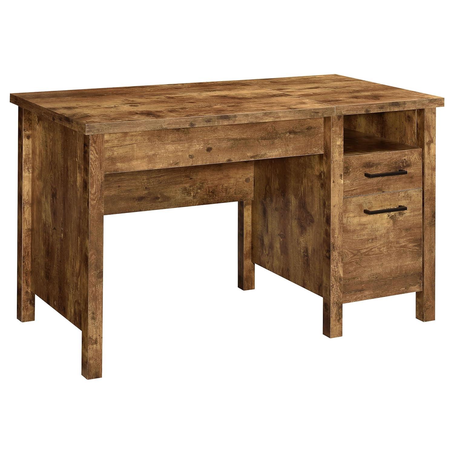 Delwin 2 Drawer Standing Office Desk Antique Nutmeg - Coaster