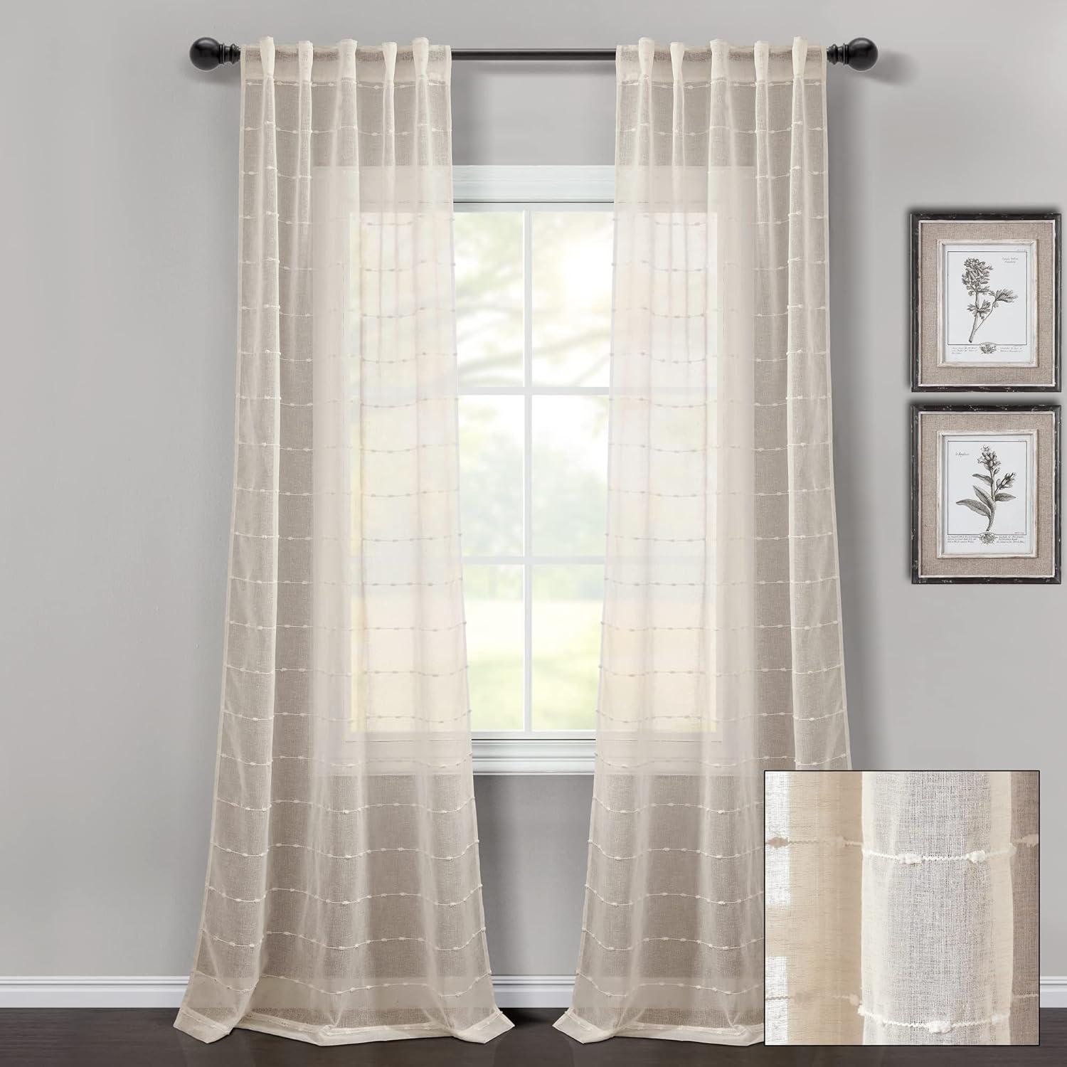 Lush Decor Solid Sheer Curtain Panels (Set of 2)