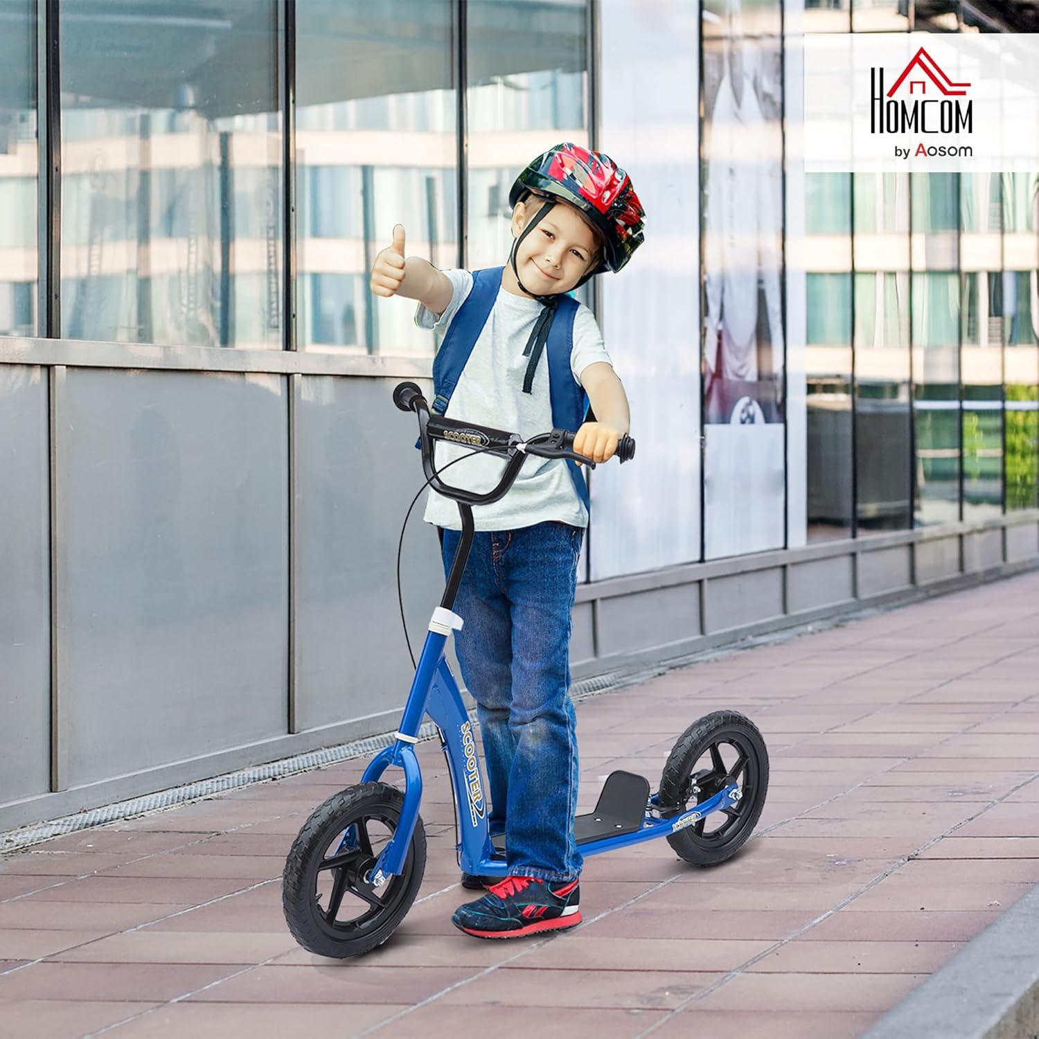 HomCom Kick Scooter for Kids 5-12 Years Old, Big Wheel Kids Scooter