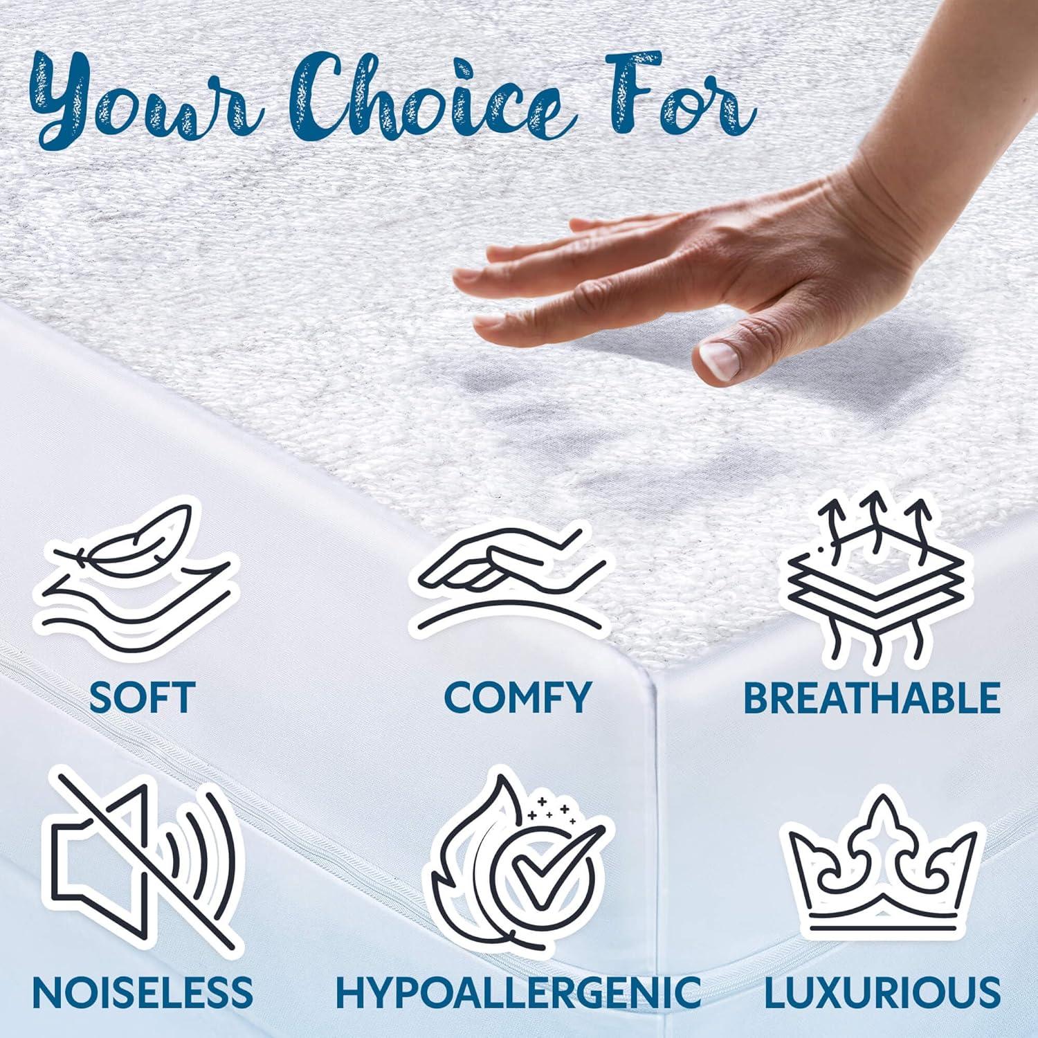 King Mattress Protector by Guardmax: Terry Cotton, Waterproof, Bed Bug Proof, Soft & Comfortable Cover with 12 Inch Deep Pockets