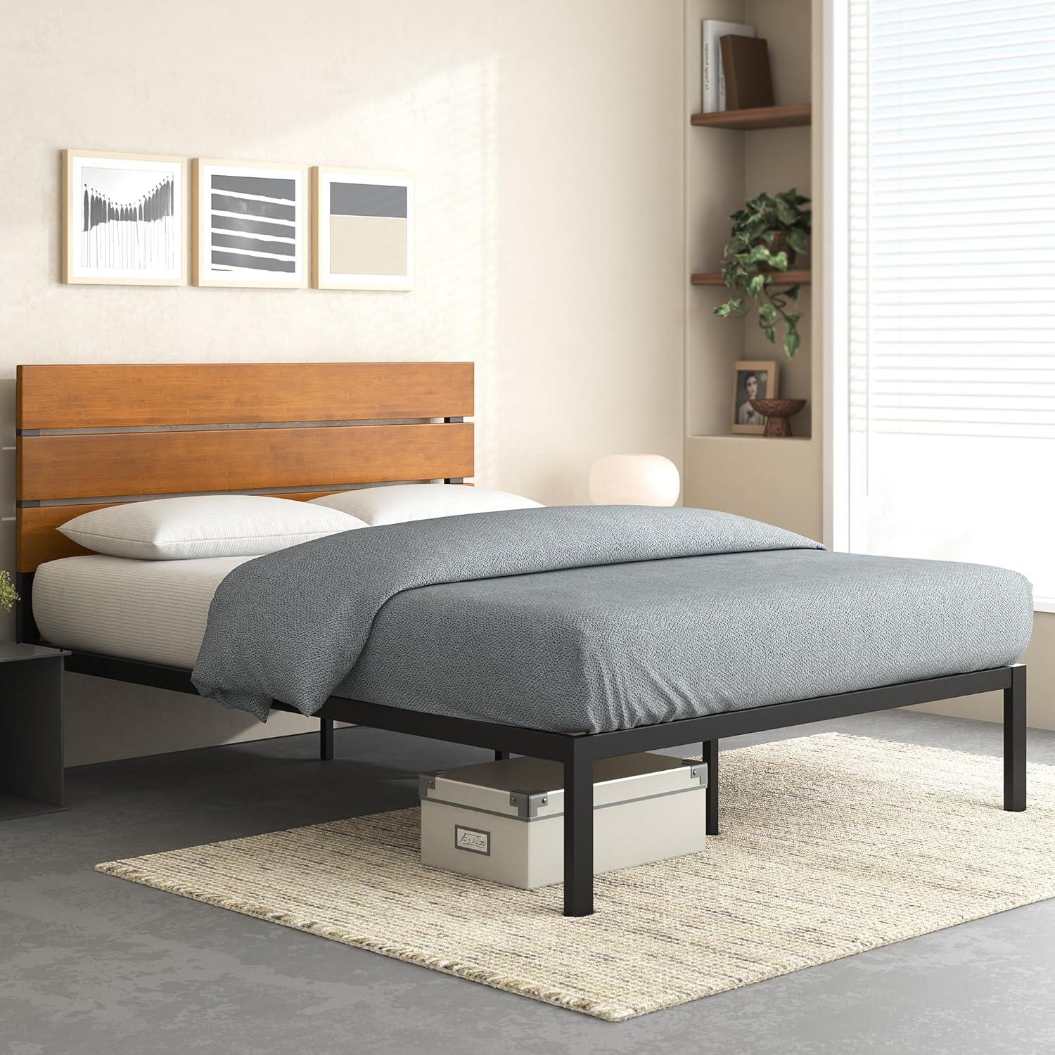 Paul Metal Platform Bed Frame Natural -ZINUS