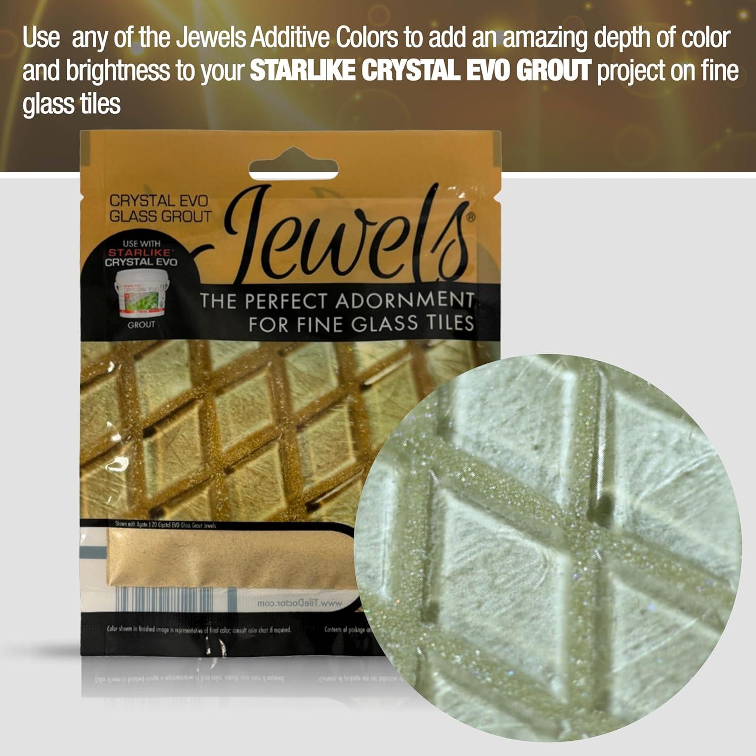 White Pearl 75 grams (1-Pack) Glass Grout Jewel and Starlike Crystal EVO 700 5.5 lb Grout Combo