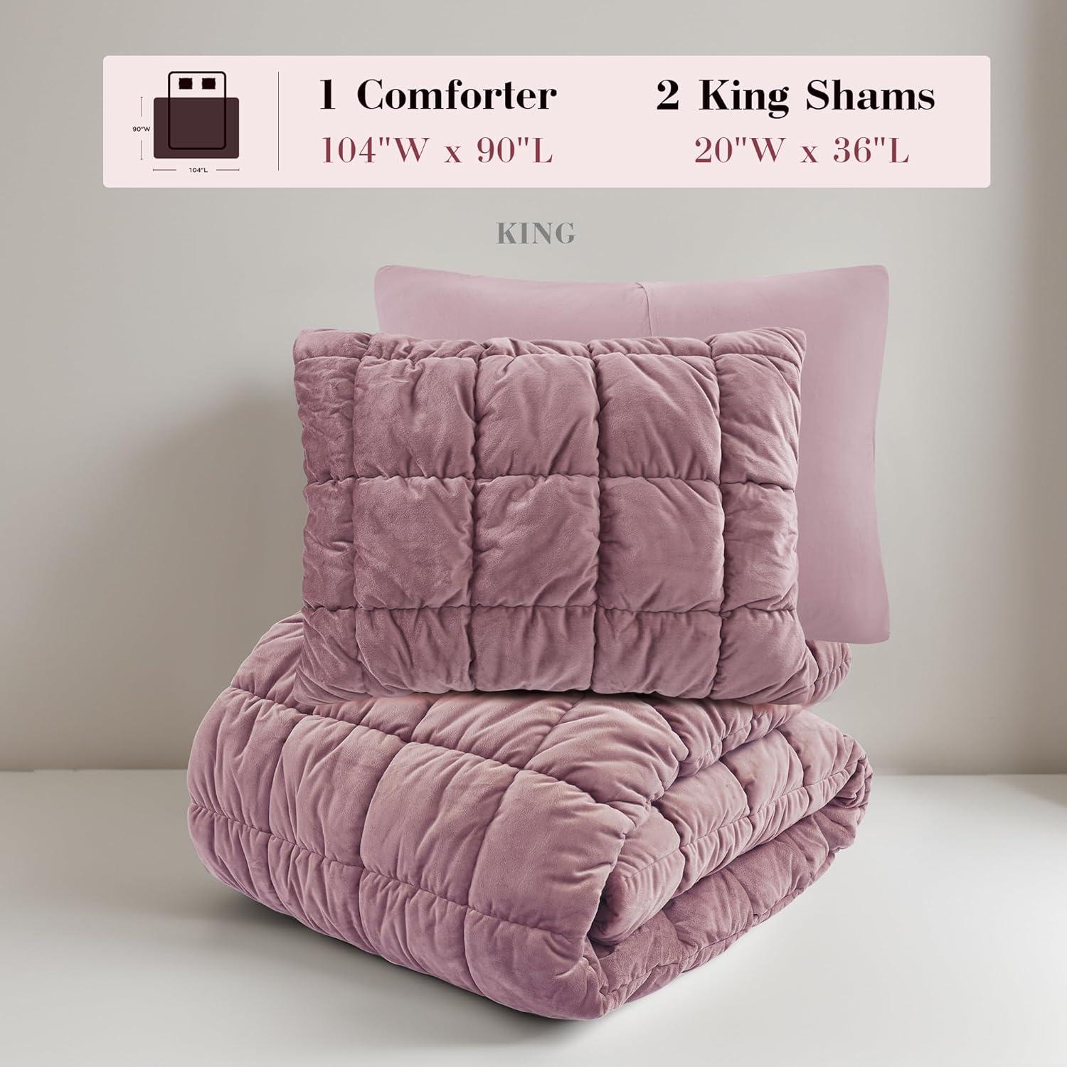 Intelligent Design Velvet Dream Puff Velvet Comforter Set