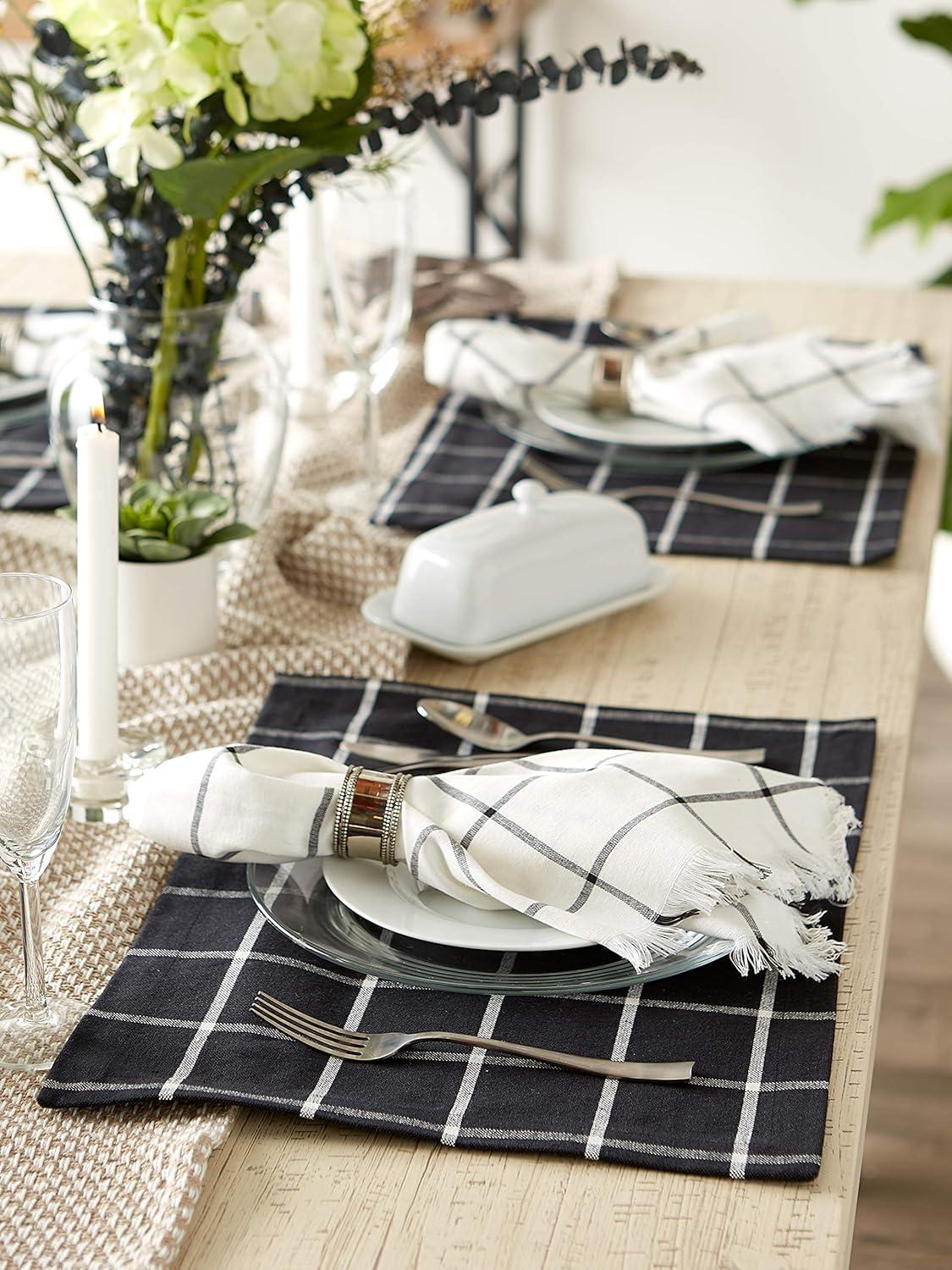 Black and White Check Cotton Placemat Set of 6