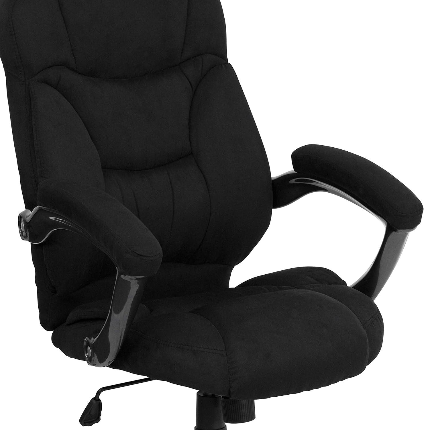 Flash Furniture High Back Black Microfiber Contemporary Executive Swivel Ergonomic Office Chair with Arms