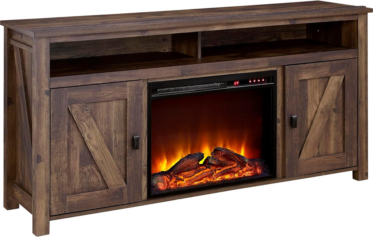 Ameriwood Home Farmington Electric Fireplace Console for TVs up to 60", Rustic