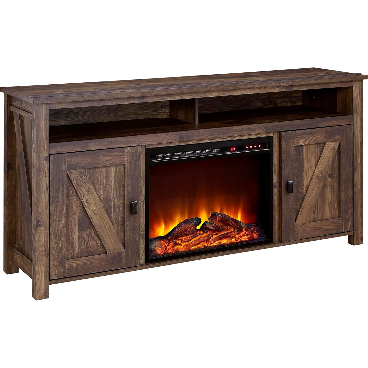 Ameriwood Home Farmington Electric Fireplace Console for TVs up to 60", Rustic