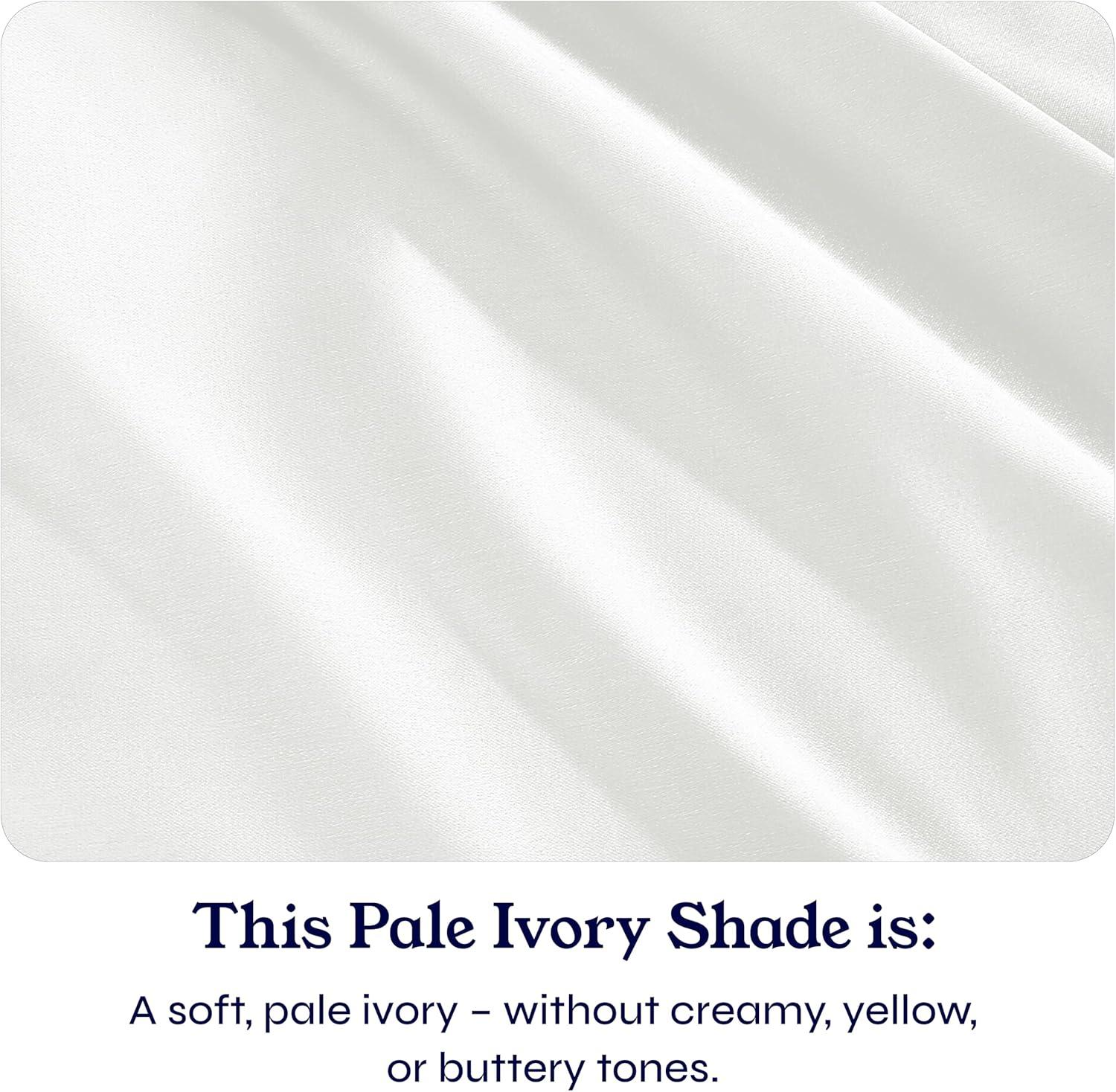 400 Thread Count Pillowcases, 100% Cotton Sateen, Soft & Cooling by California Design Den - Ivory, Standard/Queen Pillowcases