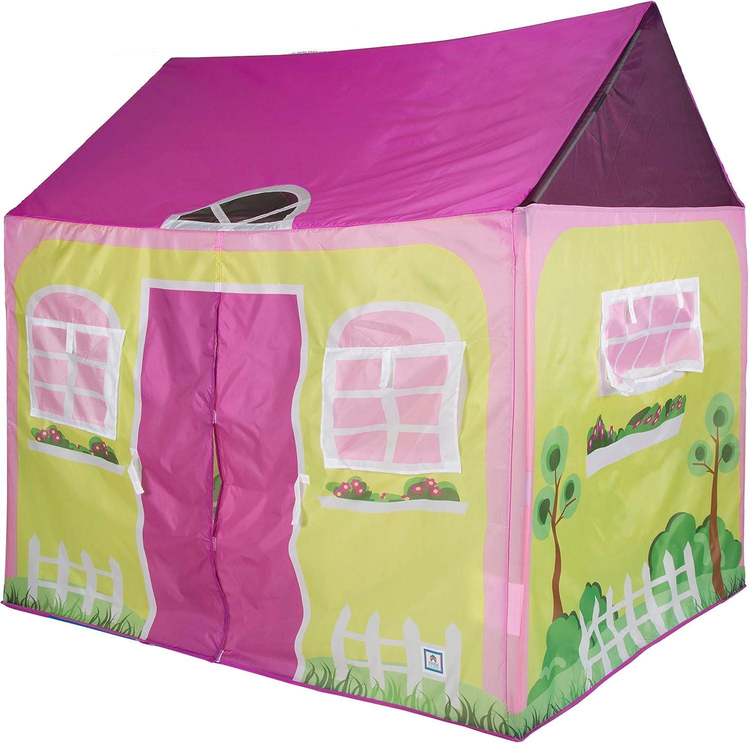 Pink and Yellow Cottage House Kids Play Tent 58" x 48"