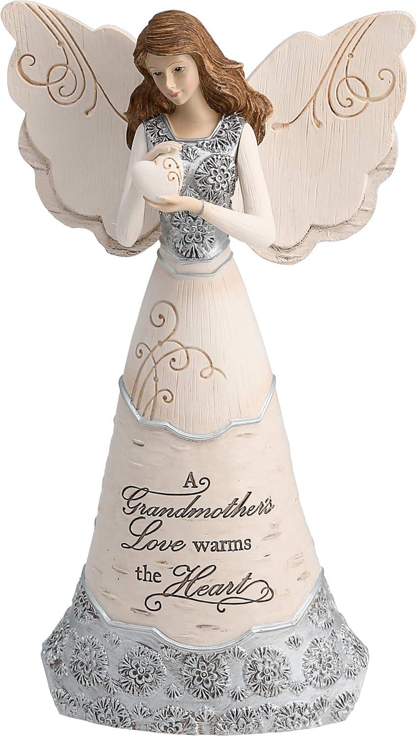 Elements Grandmother Angel Figurine by Pavilion, 8-Inch, Holding Heart, Inscription a Grandmother's Love Warms The Heart