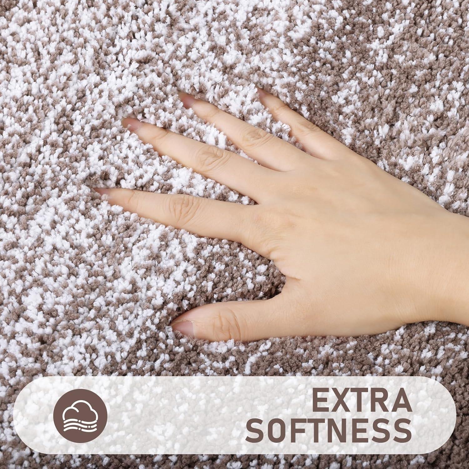 BEACHWATER POOL & SPA, LLC Bathroom Rugs Sets 4 Piece With Toilet Lid Cover, Non-Slip Absorbentb Rugs And Mats For Bathroom Microfiber Shaggy Machine Washable Bath Rug Set