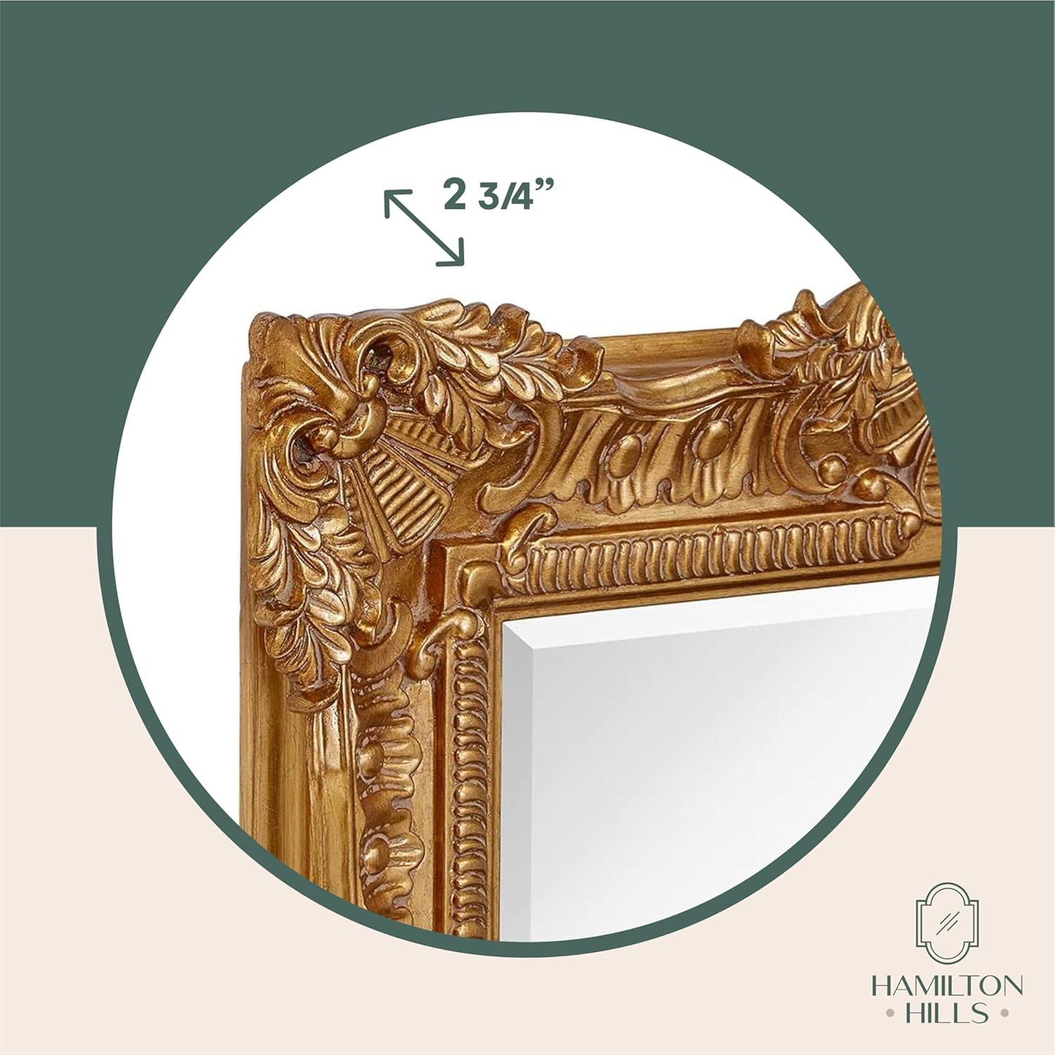 Hamilton Hills Large Ornate Gold Baroque Frame Mirror