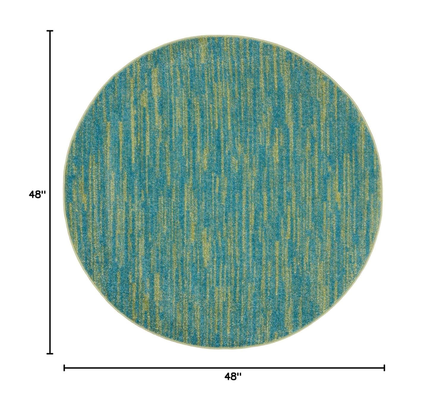 Nourison Nourison Essentials NRE01 Indoor/outdoor Area Rug - Blue Green 4' x round