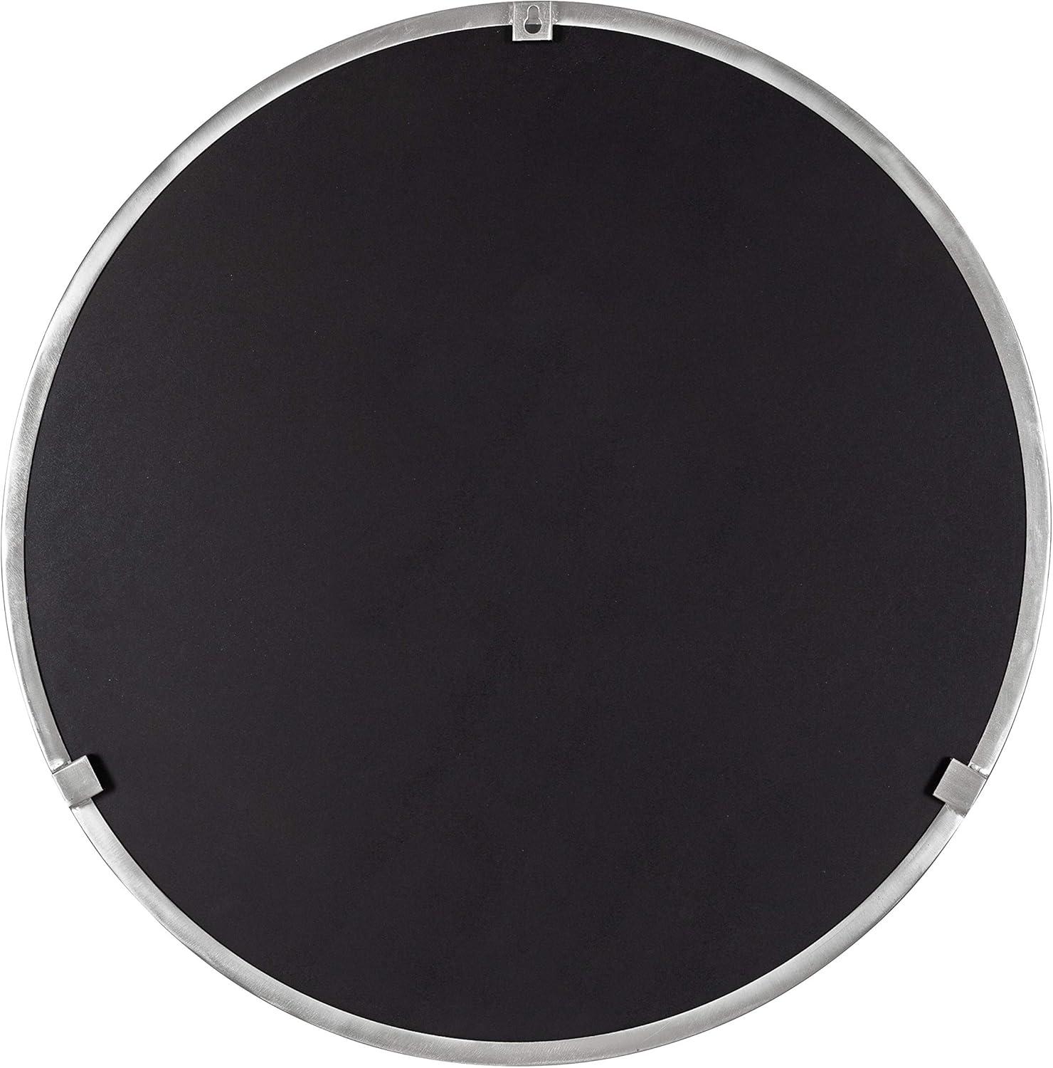 Kate & Laurel All Things Decor 28" Rollo Round Wall Mirror Silver: Modern Metal Frame, No Assembly Required