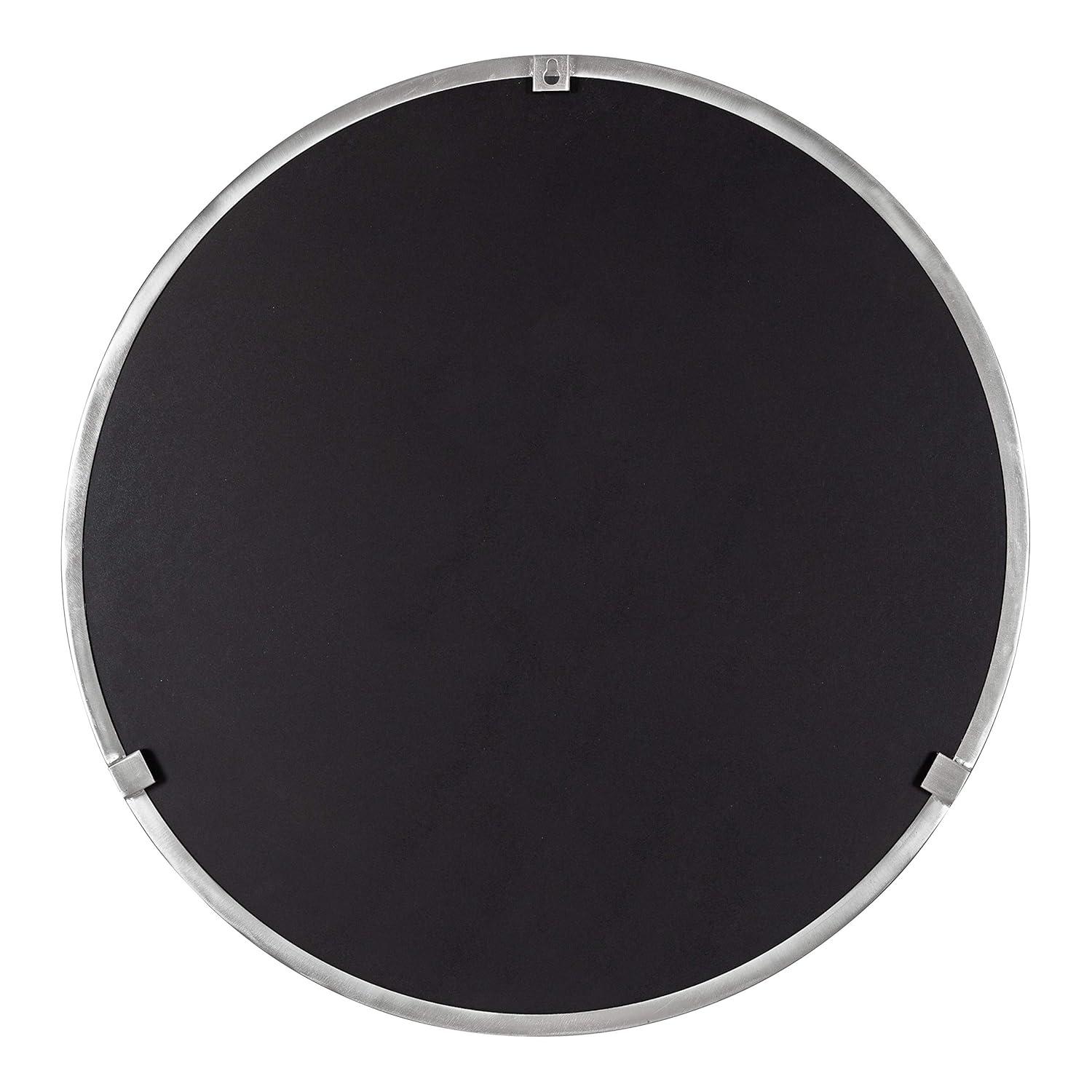 Kate & Laurel All Things Decor 28" Rollo Round Wall Mirror Silver: Modern Metal Frame, No Assembly Required