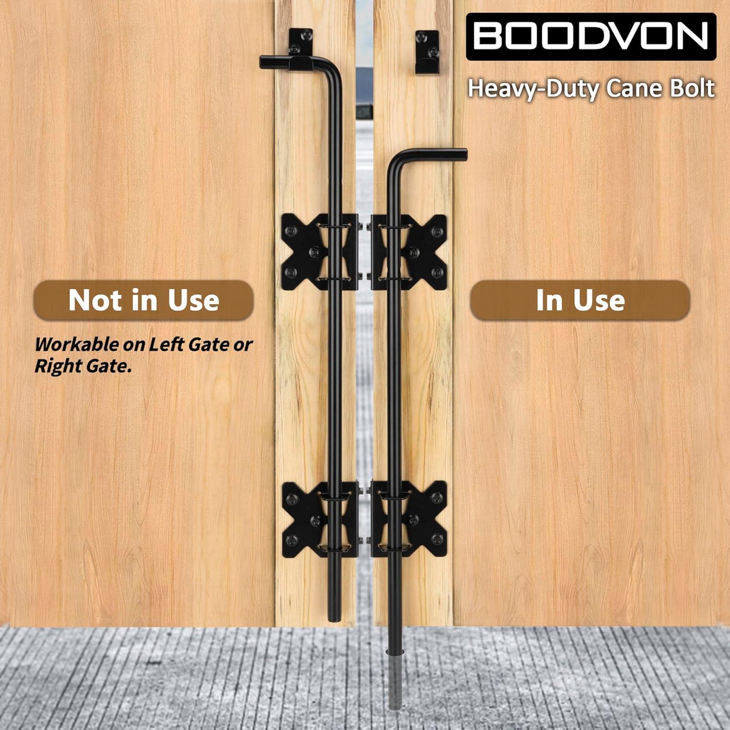 Uxcell 18" Cane Bolt Gate Drop Rod for Wood Fence, Iron Gate Hardware Ground Latch for Wooden Fence and Holding Door