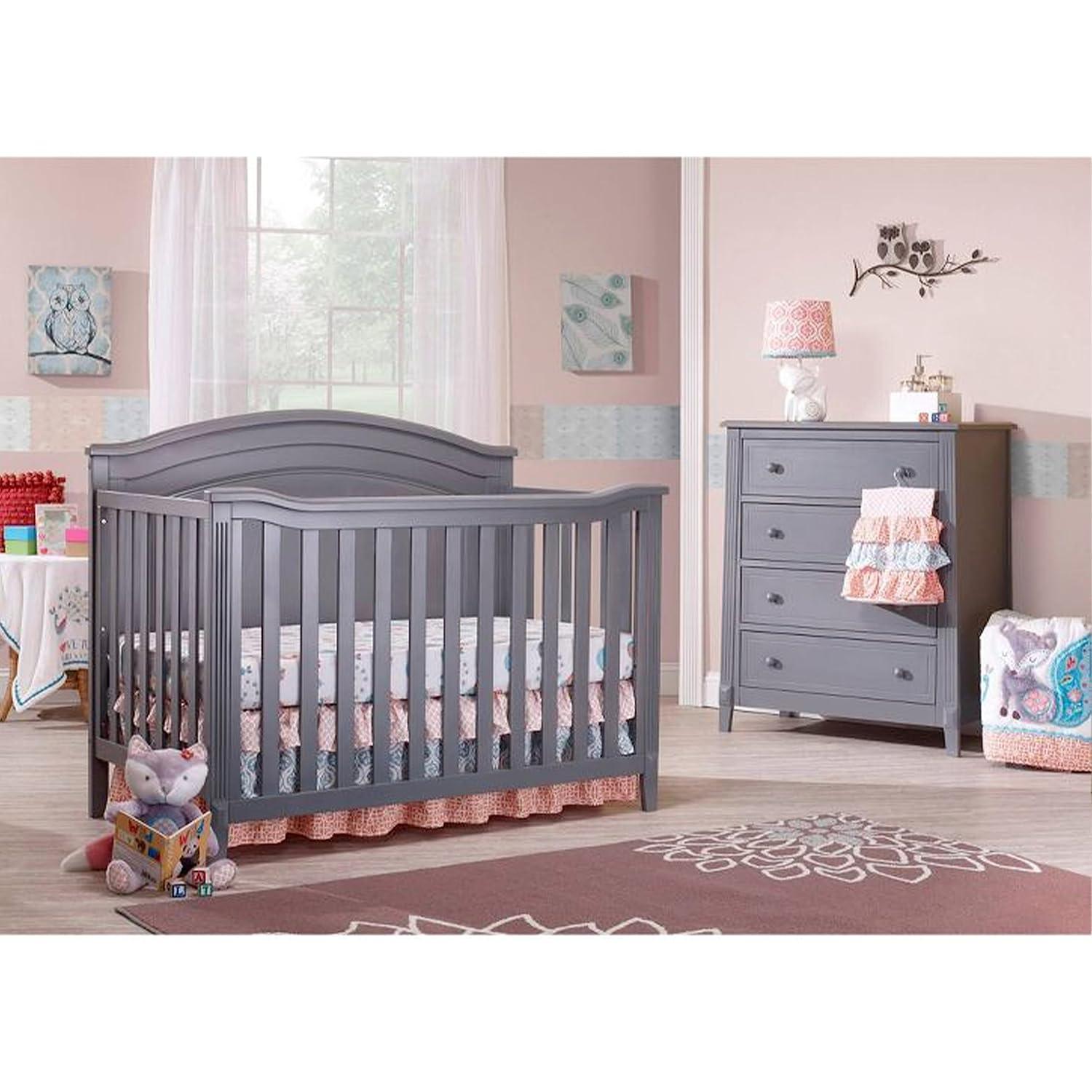 Classic Gray Double Nursery Dresser with Spacious Drawers