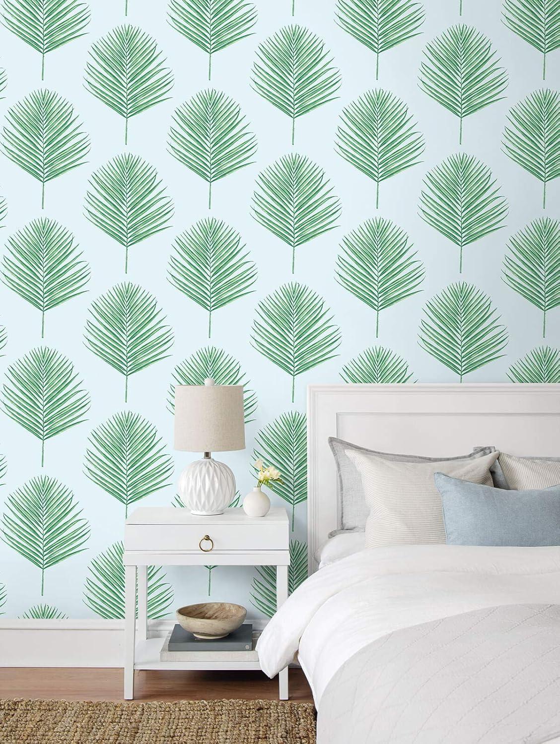 Lillian August Luxe Haven Maui Palm 9' L x 27" W Smooth Peel and Stick Wallpaper Roll