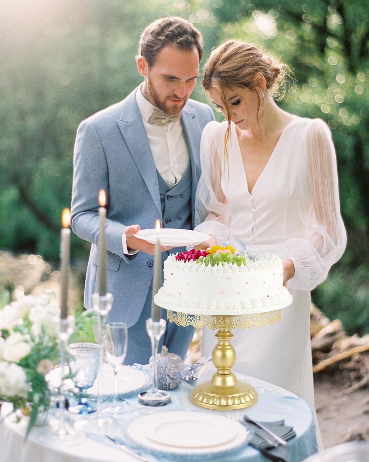 Gold Lacquered 5-Piece Metal Cake Stand Set