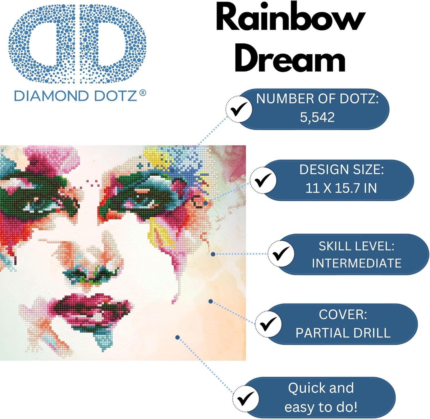 Diamond Dotz Rainbow Dream Diamond Painting Kits for Adults - Diamond Art Kits a Relaxing Creative Craft Kit with Dotz Gems 11x16