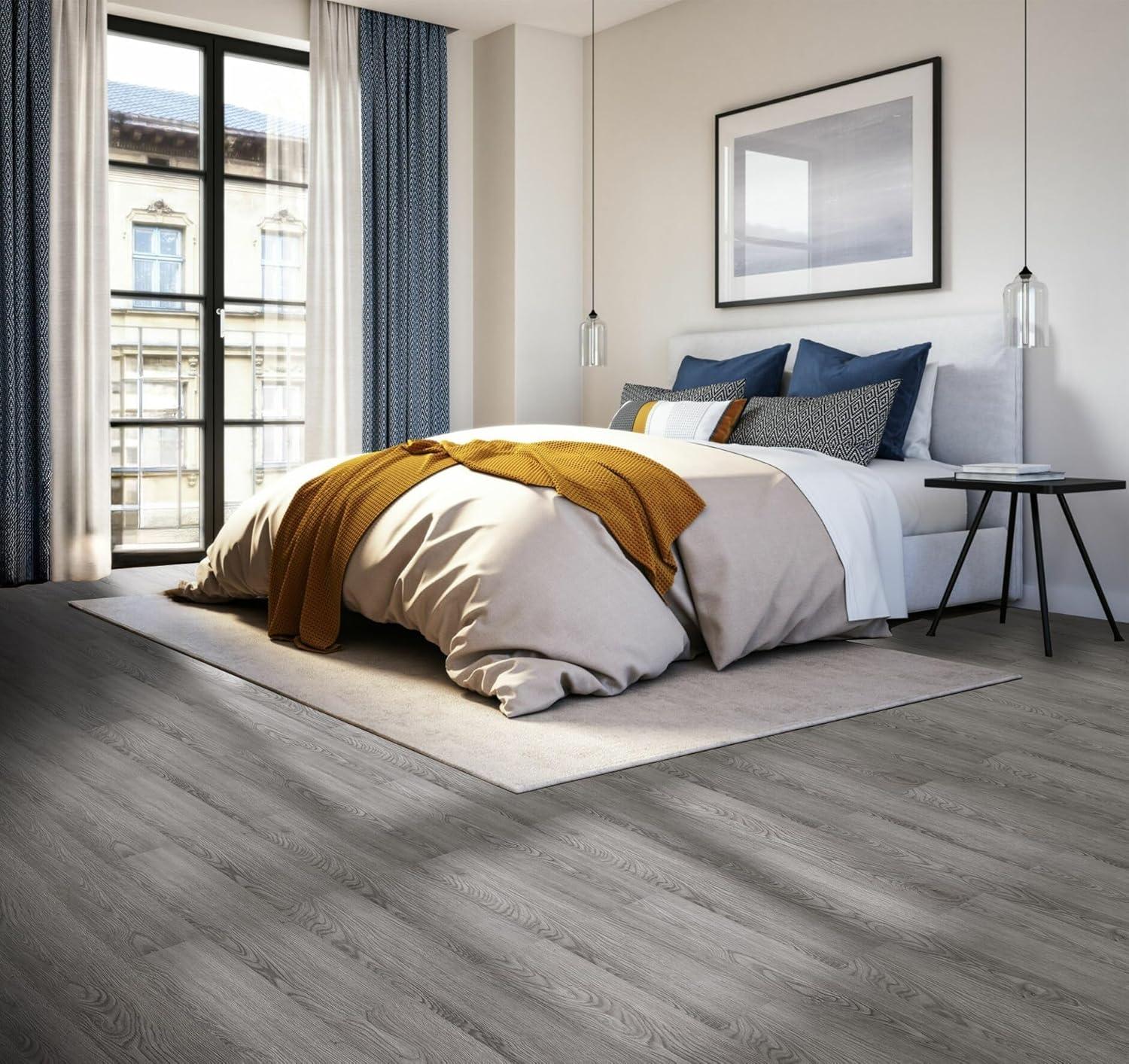 Gray Self-Adhesive Waterproof Vinyl Flooring Planks