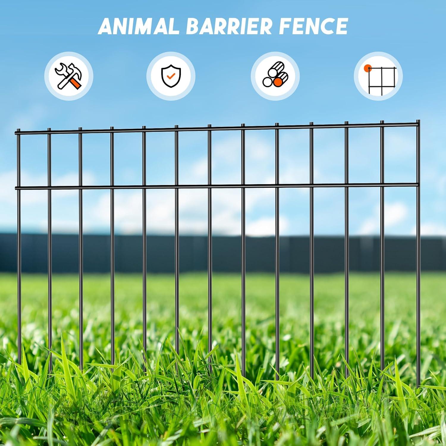 24x15-inch Black Coated Metal Animal Barrier Fence