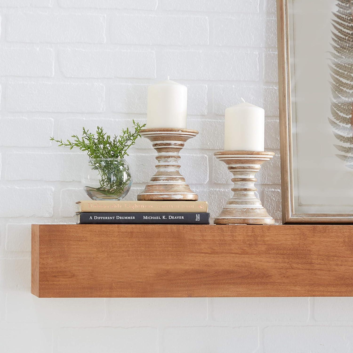 Candle Stands - Wood Candle Holder Pair