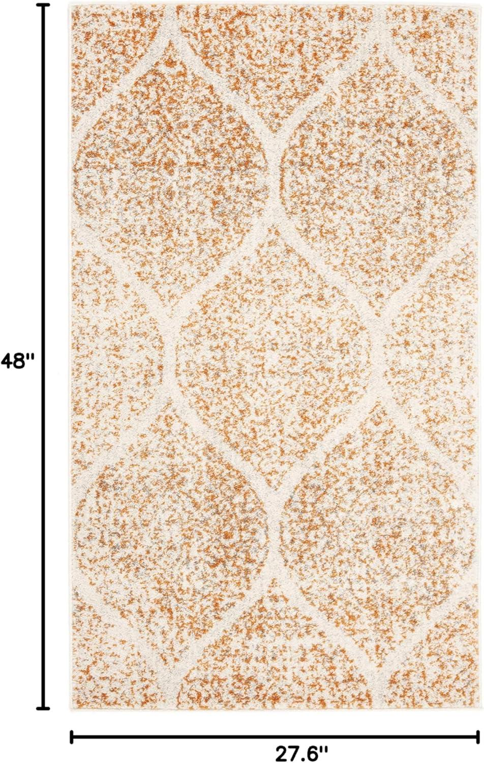 SAFAVIEH Madison Leighton Geometric Area Rug, Cream/Orange, 2'3" x 4'