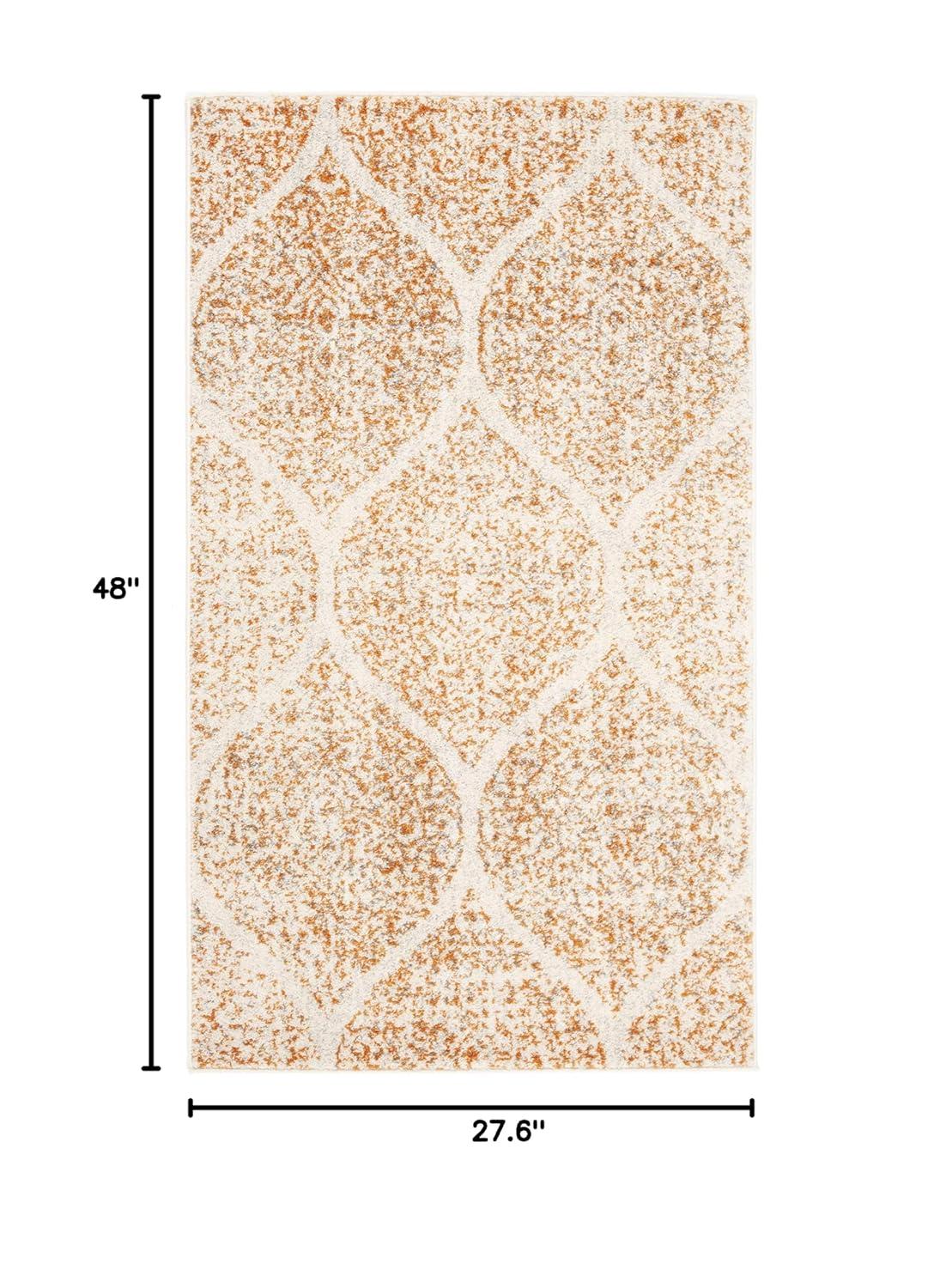 SAFAVIEH Madison Leighton Geometric Area Rug, Cream/Orange, 2'3" x 4'