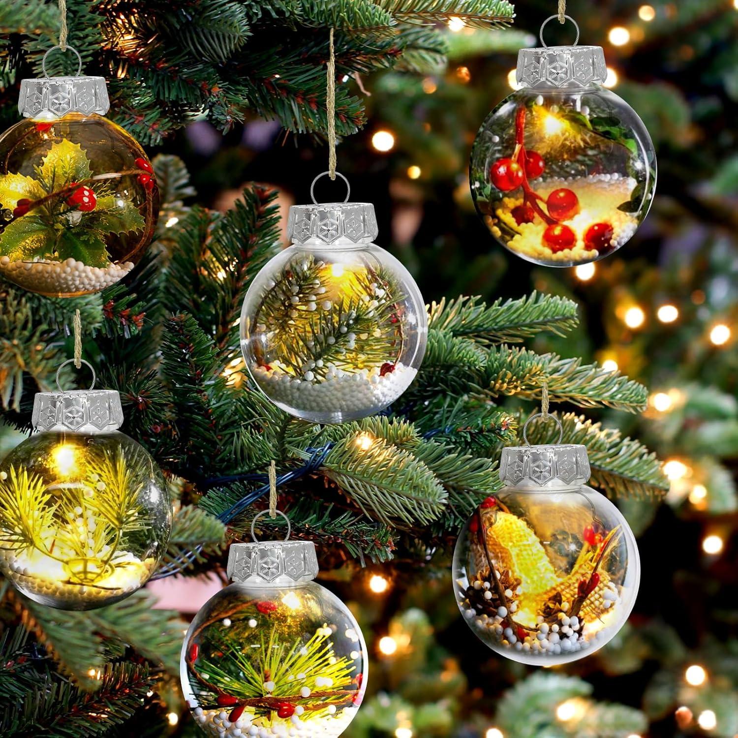 Dytern Christmas,12pcs Transparent Christmas Ball Empty DIY Balls Christmas Tree Baubles