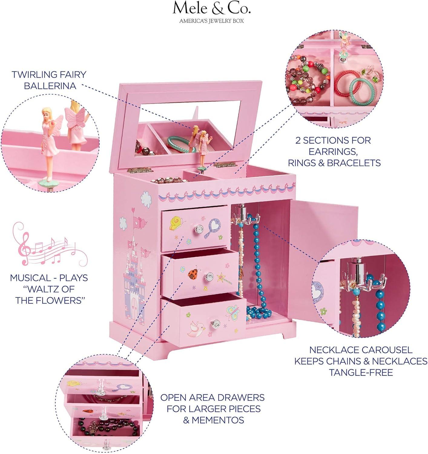 Mele & Co. Krista Girls' Musical Ballerina Jewelry Box - Pink