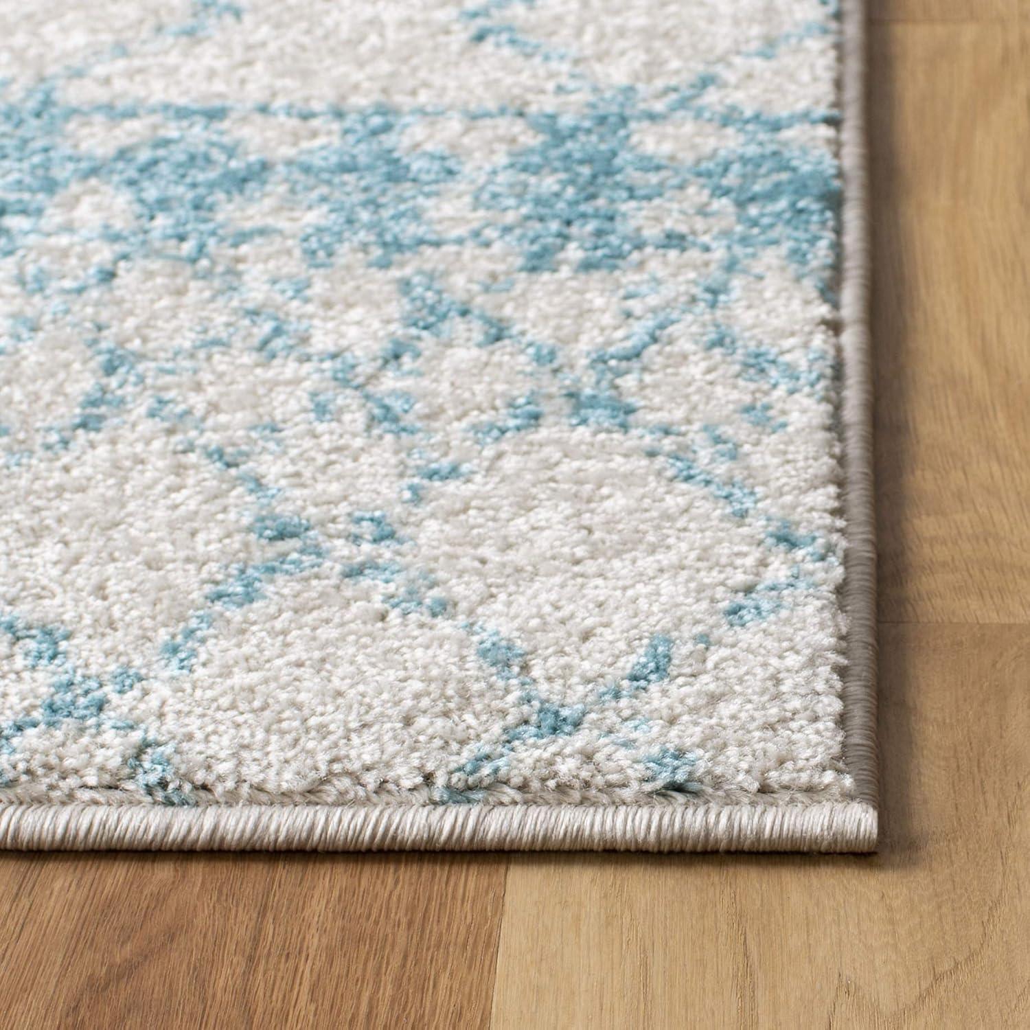 Tulum TUL229 Power Loomed Area Rug - Ivory/Turquoise - 8'x10' - Safavieh.