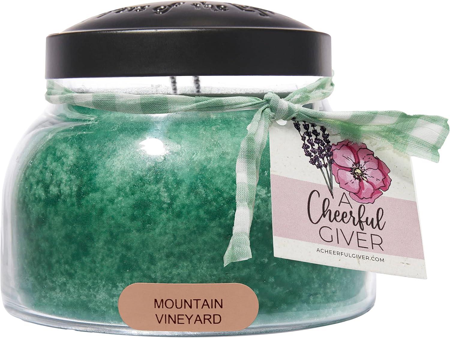 Mountain Vineyard Scented Jar Candle with Black Lid