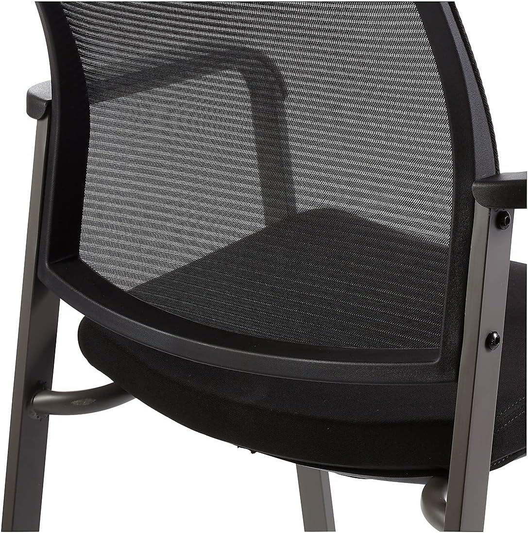 Esler Black Mesh and Fabric Stacking Visitor Chair