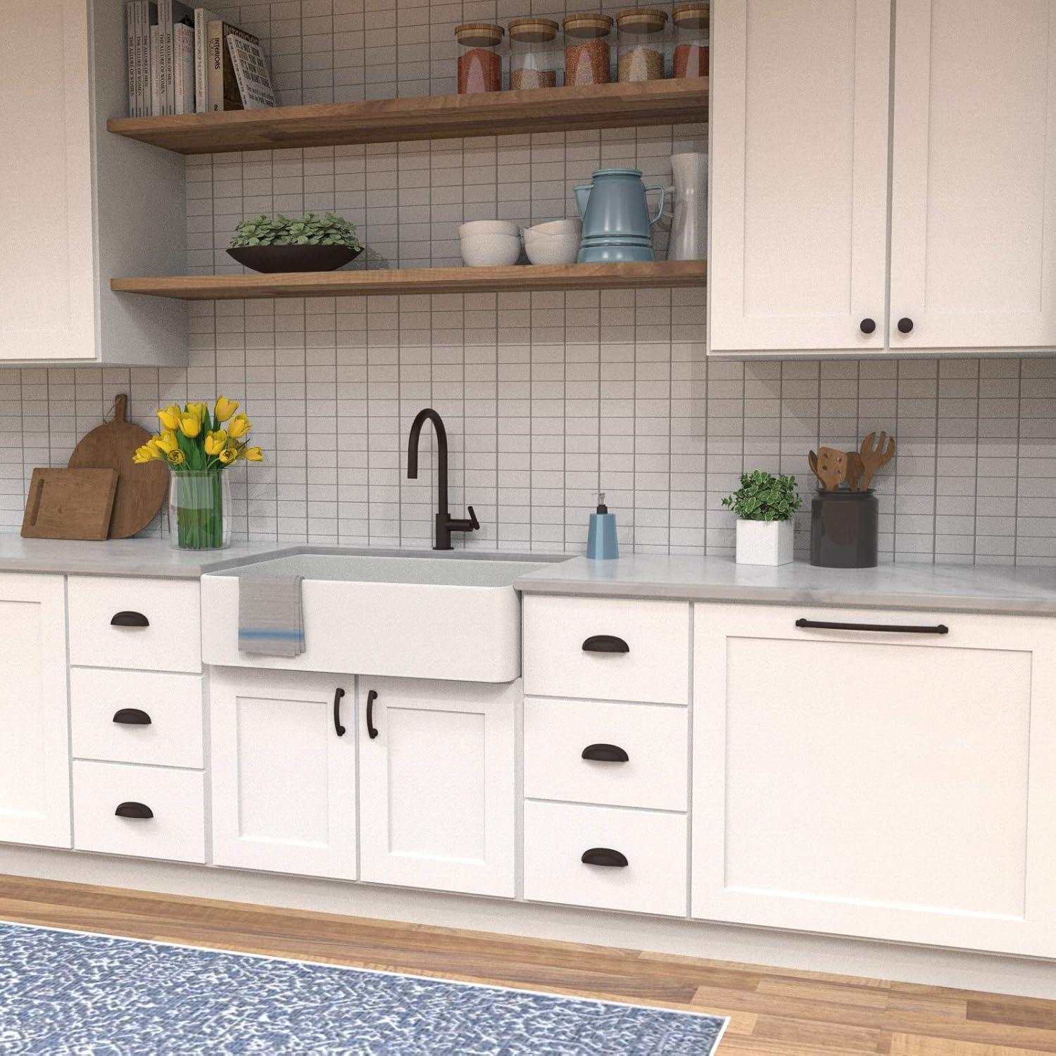 Hickory Hardware American Diner Kitchen Cabinet Handles, Solid Core Drawer Pulls for Cabinet Doors, 5-1/16" (128mm) (Set of 10)