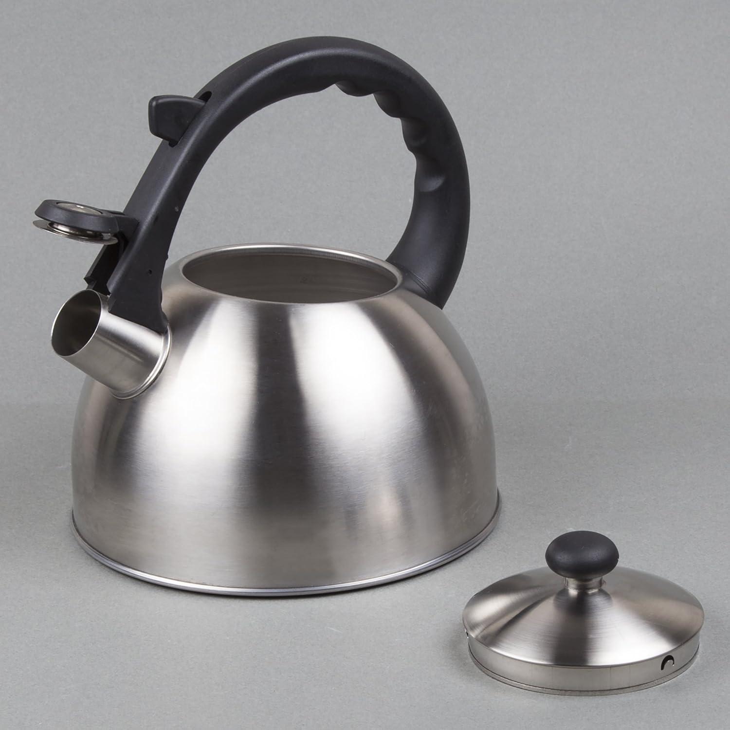 Satin Splendor 2.8 Quart Stainless Steel Whistling Tea Kettle