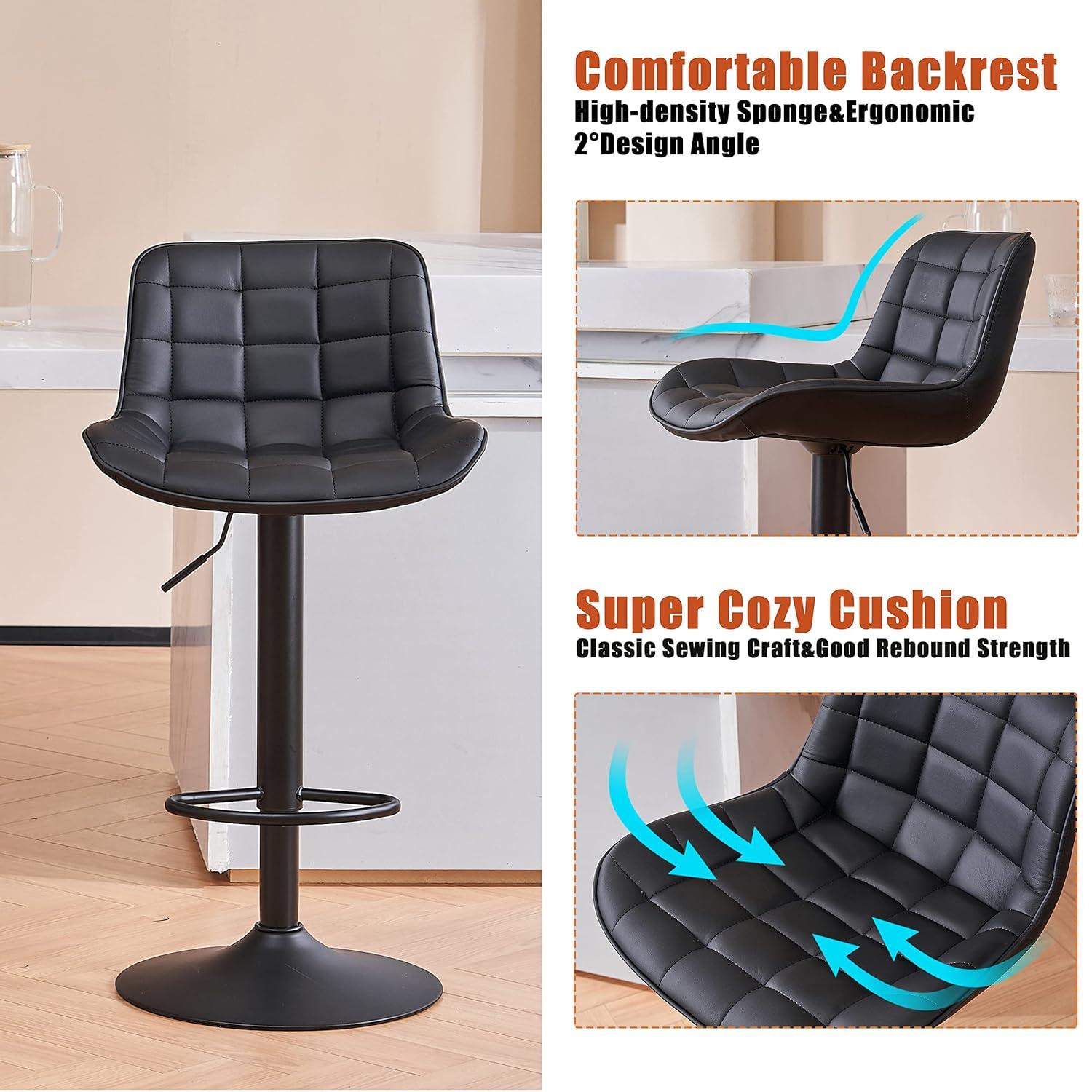 Kidol & Shellder Green Bar Stools Set of 2 Modern Kitchen Island Barstool