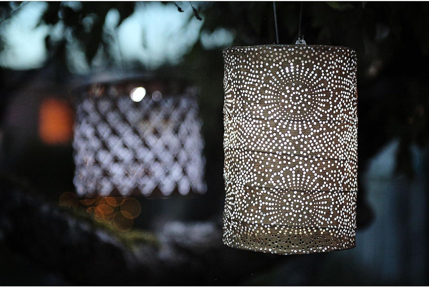 Bronze Winter Glow Solar LED Lantern - Tabletop & Hanging
