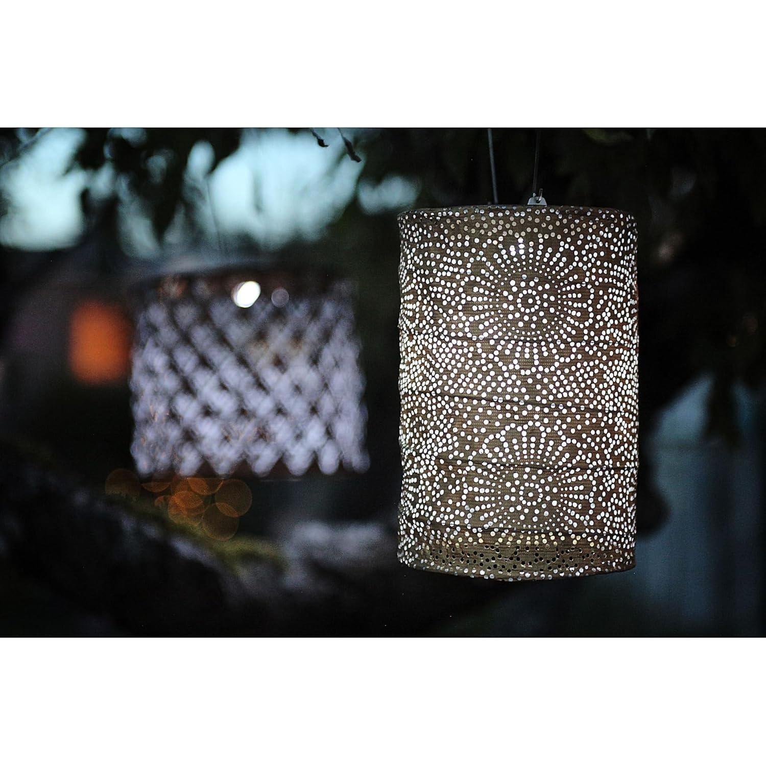 Bronze Winter Glow Solar LED Lantern - Tabletop & Hanging