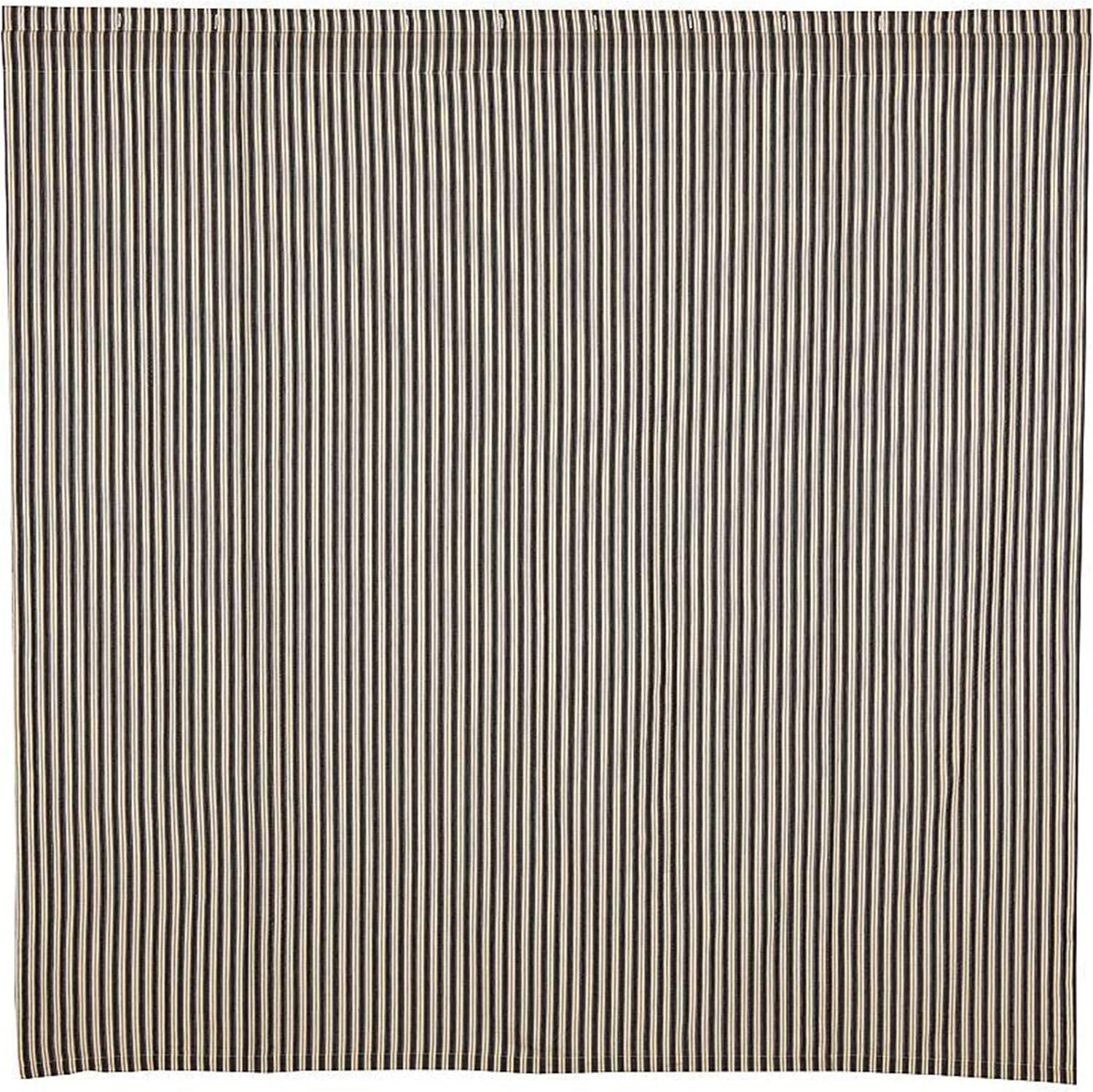 VHC Brands Ashmont Fabric Shower Curtain, 100% Cotton Farmhouse Bath Accent, Ticking Stripe Pattern