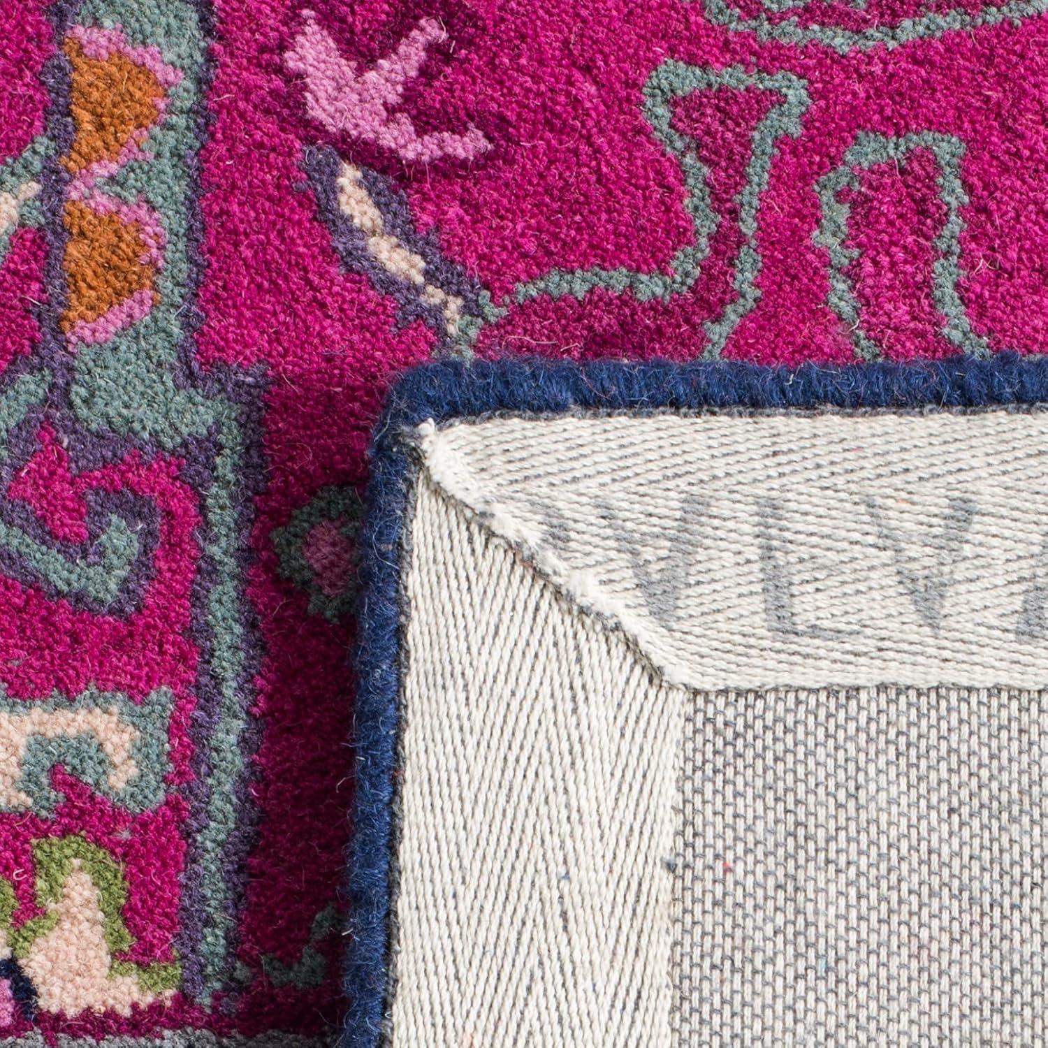 Bellagio BLG541 Hand Tufted Area Rug - Pink/Navy - 8'x10' - Safavieh.