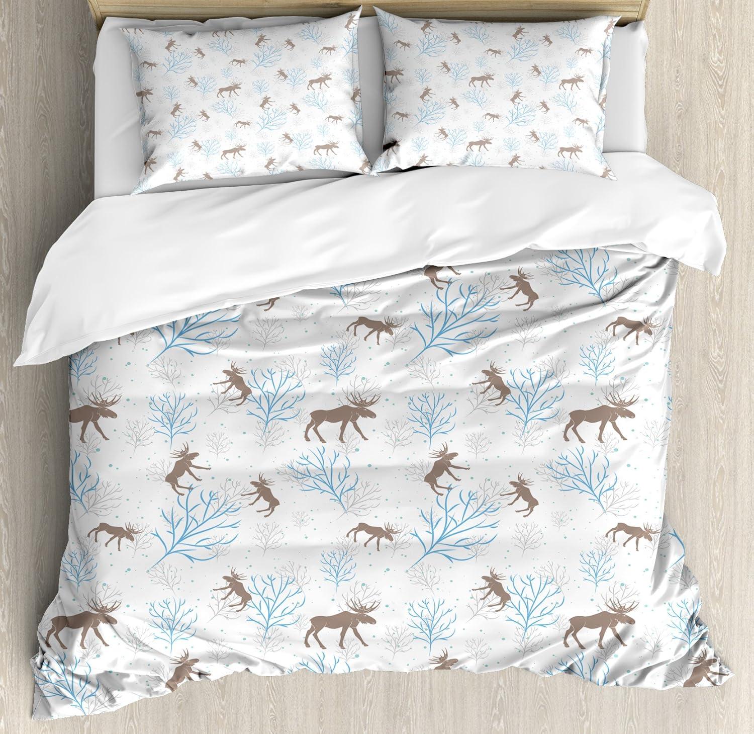 Ambesonne Moose Modern & Contemporary Duvet Cover Set