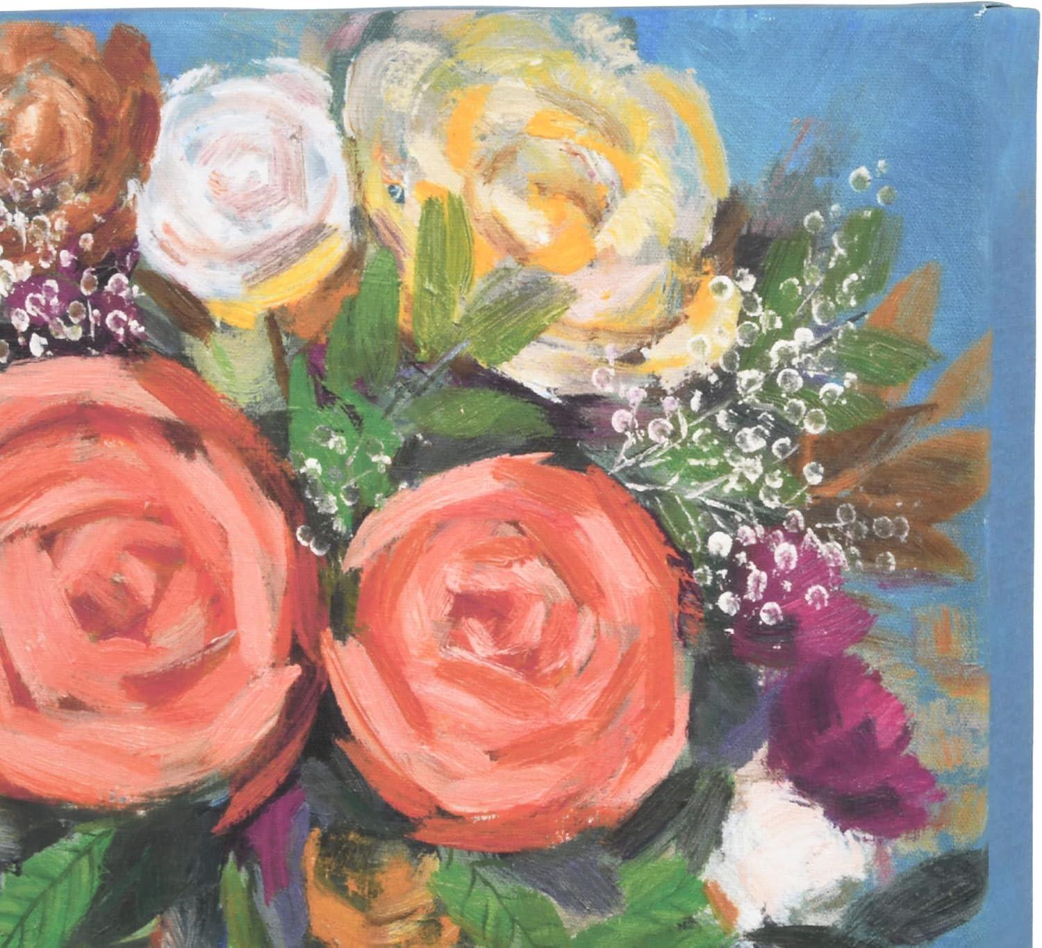 Prinz Glam Bright Flower Head Portrait 11.5" x 11.5" Canvas Wall Art, Multicolor Print