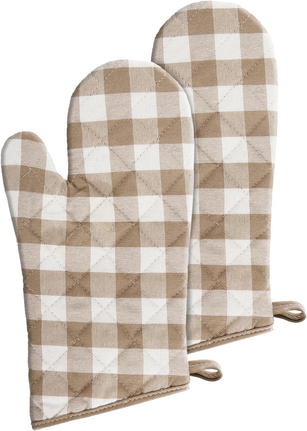 Live Life Products Checkered Polyester Oven Mitt Set