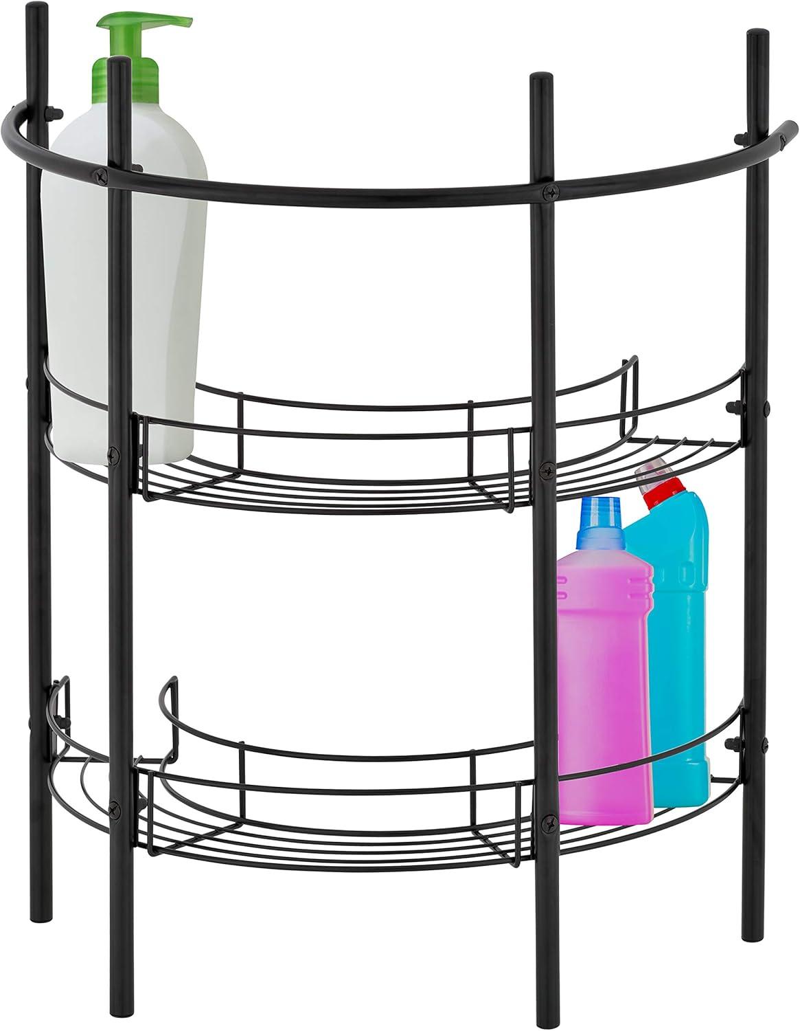 MyGift Bathroom Chrome Metal Under Sink Organizer