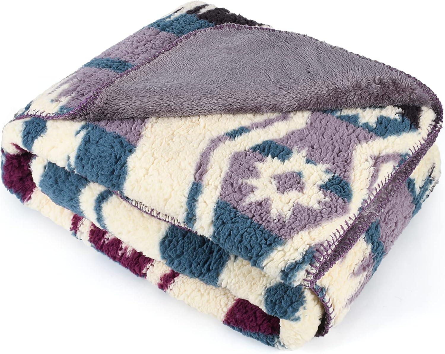 Catalonia Southwest Throw Blanket, Aztec Blanket for Couch or Room Decor, Reversible Comfy Fluffy Blanket, Gift Blanket, 50 x 60 inches