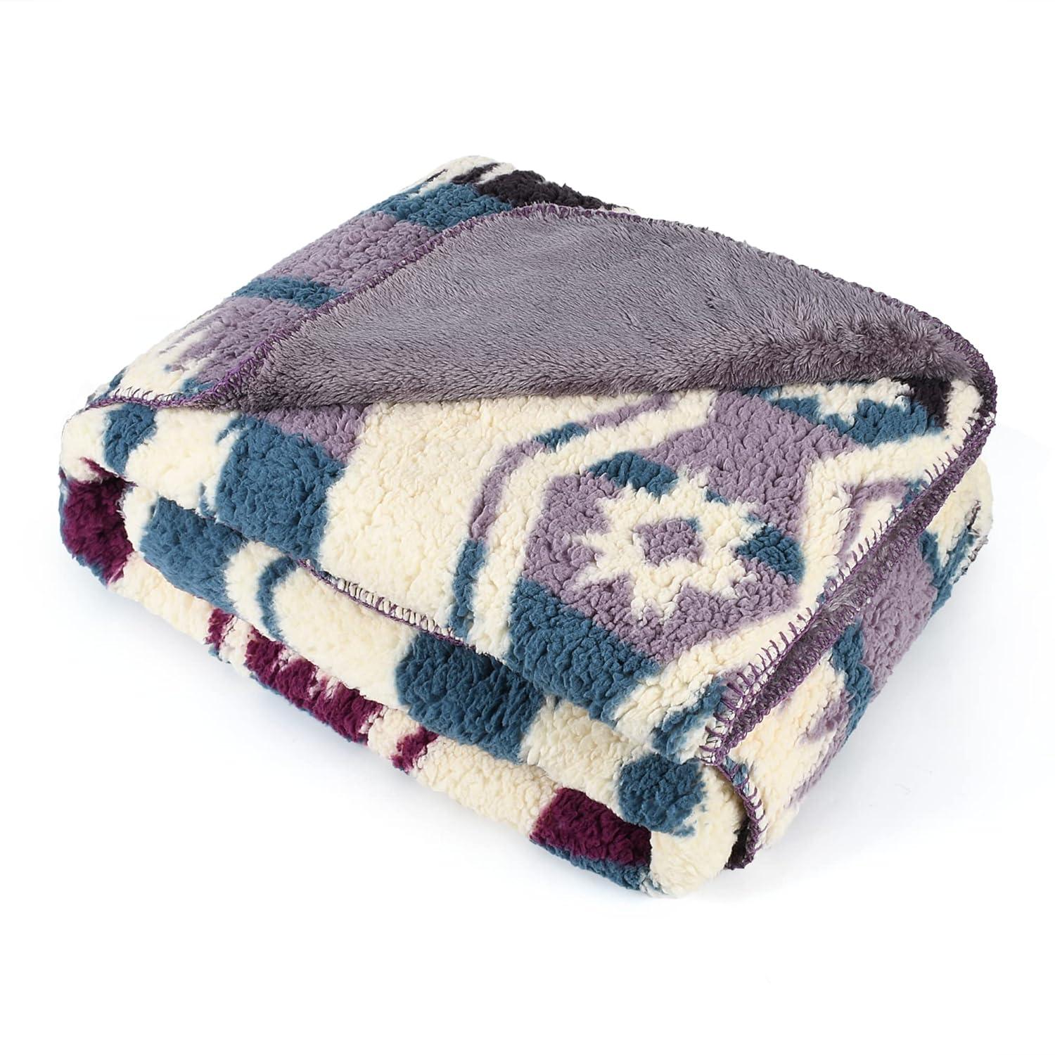 Catalonia Southwest Throw Blanket, Aztec Blanket for Couch or Room Decor, Reversible Comfy Fluffy Blanket, Gift Blanket, 50 x 60 inches