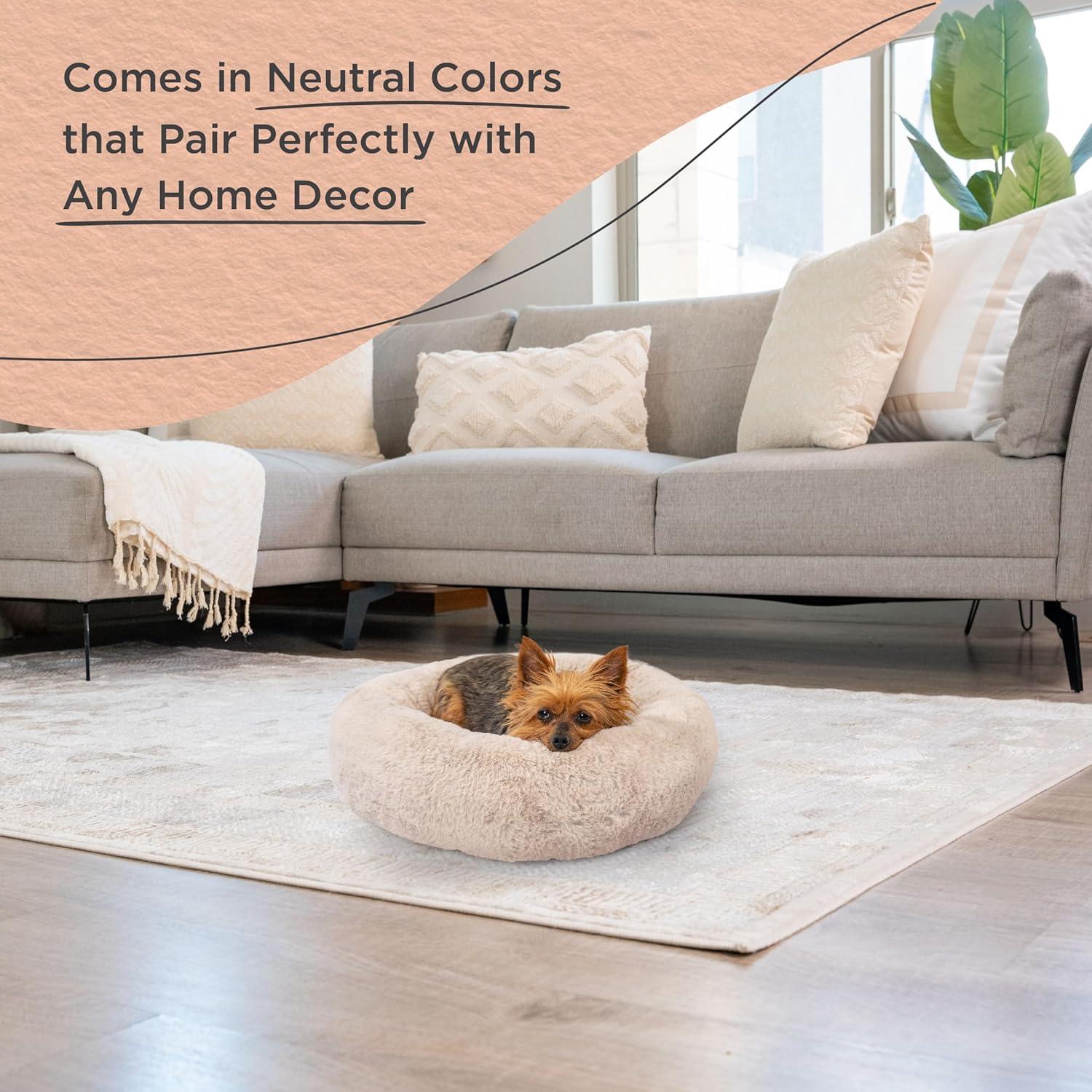 Best Friends By Sheri Best Friends by Sheri SnuggleSoft Faux Fur Memory Foam Calming Donut Bed