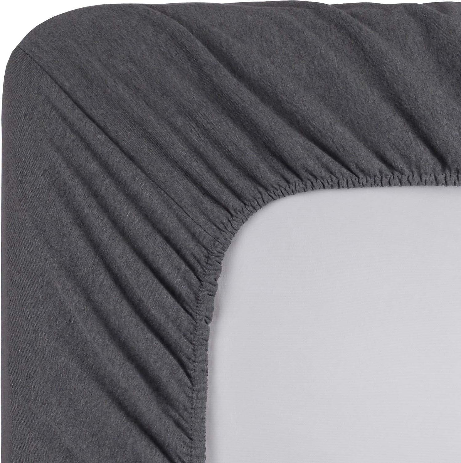 Queen Dark Gray Heather Organic Cotton Jersey Sheet Set